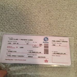 Lost television show Airline ticket for Sawyer